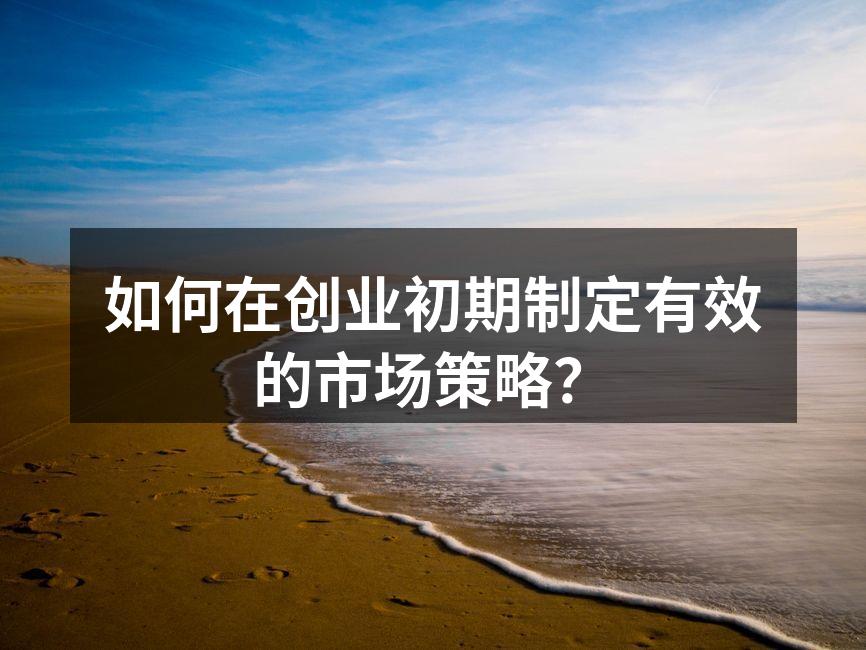 如何在创业初期制定有效的市场策略？